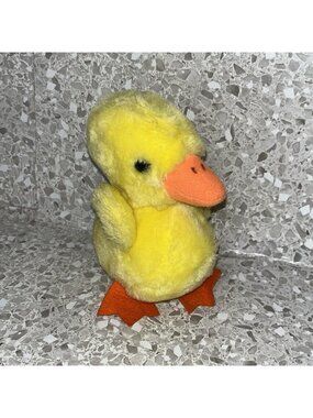 Vintage Russ Berrie Dimples Yellow Baby Duck Chick Plush Stuffed Animal #138